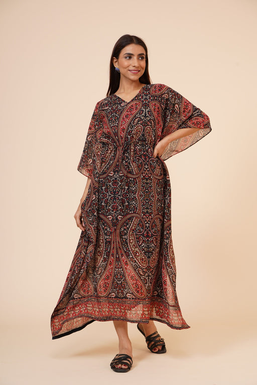 Women's Casual Printed Kaftan with adjustable string and inner Clothing Ruchi Fashion XS 