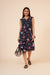 Women's black Floral Printed Georgette Ruffle Party Evening Dress Clothing Ruchi Fashion XS 