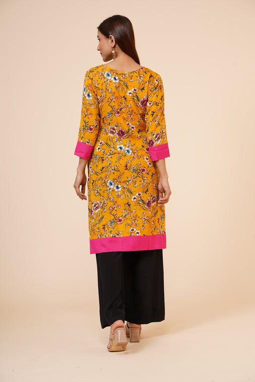 Women's Indian Kurti with Buttoned Placket and Cuff Clothing Ruchi Fashion S 