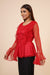 Women's Net Party Long Ruffle Sleeves Topin Red Clothing Ruchi Fashion S 