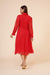 Women's Red Chiiffon Casual Midi Dress Clothing Ruchi Fashion M 