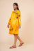 Women's Indian tie n dye Kurti with balloon sleeves in Yellow Clothing Ruchi Fashion S 