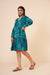 Women's Indian tie n dye Kurti with balloon sleeves in Blue Clothing Ruchi Fashion S 
