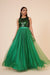 Women's Net Maxi Sequins Evening Gown Green Clothing Ruchi Fashion M 