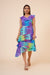Women's multicolor Printed Georgette Ruffle Party Evening Dress Clothing Ruchi Fashion XS 