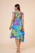 Women's multicolor Printed Georgette Ruffle Party Evening Dress Clothing Ruchi Fashion M 