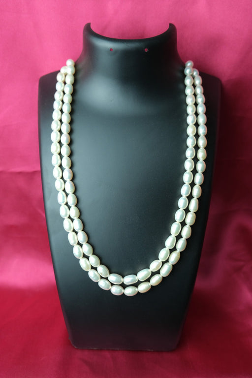Double Line White Colour Fresh Water Cultured Pearls Necklace for Women Pearls Chain LivySeller 
