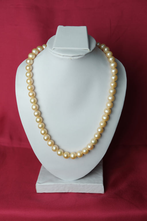Pink Colour Round Big Fresh Water Cultured Pearls Necklace For Women Pearls Chain LivySeller 