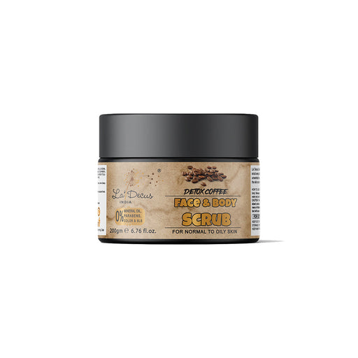 La'Decus India Detox Coffee Face and Body Scrub for Women and Men 200 gm skin care Vitalscoop technologies 