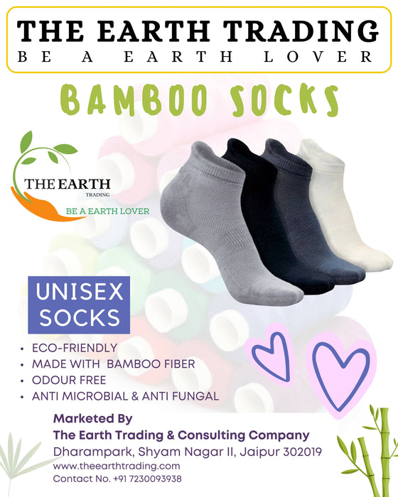 The Earth Trading Bamboo Fiber Unisex Ankle Socks (Odour Free) socks The Earth Trading & Consulting Company 