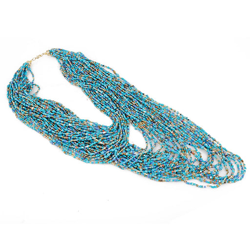 Aradhya Blue Multi Layer Beads Necklace for Girls and Women Beads Necklace Aradhya Jewellery 