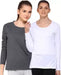 Ap'pulse Solid Women Round Neck White, Grey T-Shirt (Pack of 2) T SHIRT sandeep anand 