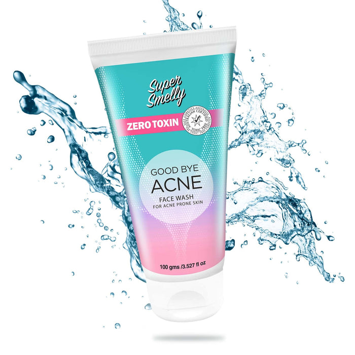 Super Smelly Goodbye Acne Face wash No Parabens and Silicones | For Men and Women 100 ml Face Wash Super Smelly 