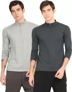 Ap'pulse Solid Men High Neck Grey, Grey T-Shirt (Pack of 2) T-Shirt sandeep anand 