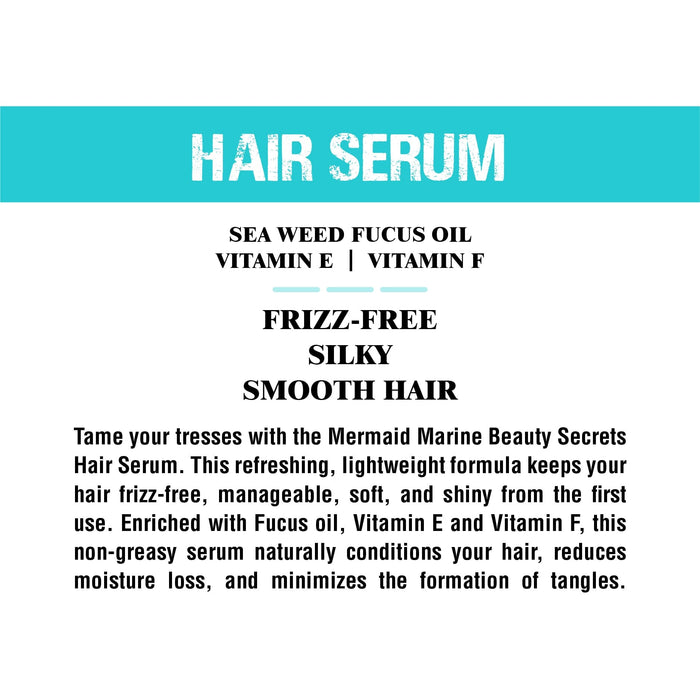 Mermaid Hair Serum for Women & Men | Enriched with Fucus oil, Vitamin E and Vitamin F | Instant Shine & Smoothness | Regular use Hair Serum for Dry & Wet Hair | Gives frizz – free Hair | Soft & Silky Touch,120ml Hair Serum Mermaid 