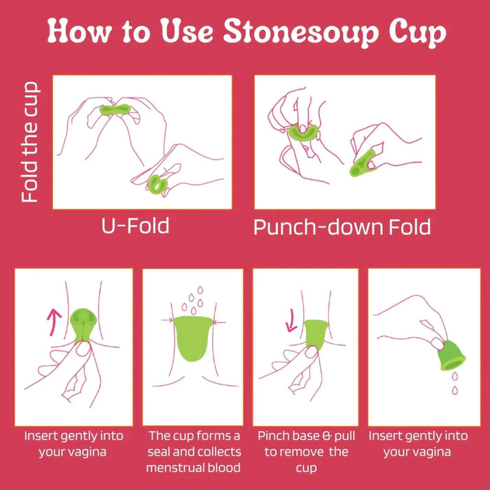 Fuschia Cup: Set of 4 Menstrual Cups Stone Soup 