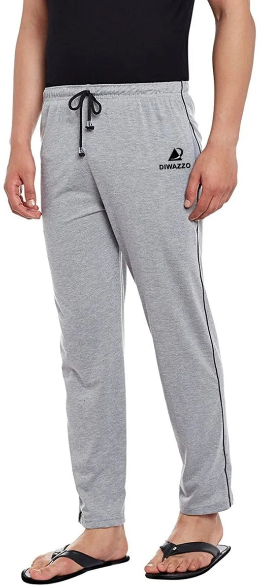 Diwazzo Varsity Men Grey Track Pants Apparel & Accessories Diwazzo 