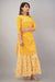 SVARCHI Women's Cotton Cambric Floral Printed Straight Kurta Sharara & Dupatta Set (Yellow) Women Kurtis VEDIKAS 