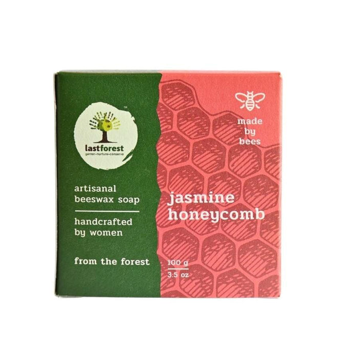 Last Forest Artisanal, Handmade Beeswax Honeycomb Soap 100gms Jasmine Skin Care Ecosattvastore 