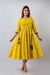 Svarchi Womens Cotton & Rayon Blend Floral Print Anarkali Kurta (Yellow) Women Kurtis VEDIKAS 