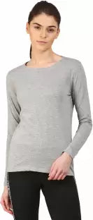 Ap'pulse Casual Full Sleeve Solid Women Grey Top TOP sandeep anand 