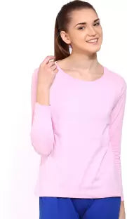Ap'pulse Solid Women Round Neck Pink T-Shirt T SHIRT sandeep anand 