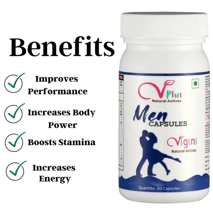Vigini Hot Lubricant Massage Performance Oil + Long lasting Testosterone Stamina Booster Men Caps Sexual Wellness Global Medicare Inc 