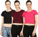 Ap'pulse Casual Half Sleeve Solid Women Multicolor Top(Black, Pink, Maroon) T SHIRT sandeep anand 