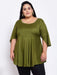 FAZZN Plus Size Rayon Dark Green Colour Tops Dresses Fazzn 