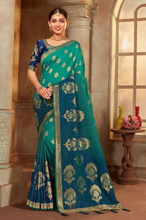 3 Stage Blue Malai Silk Saree and Blue Blouse Sarees hitesh 