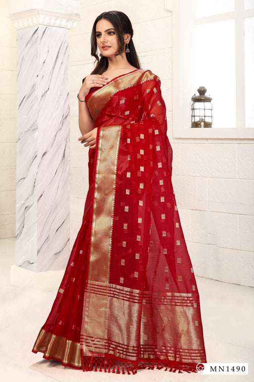 3stage red silk red Blouse Sarees hitesh 