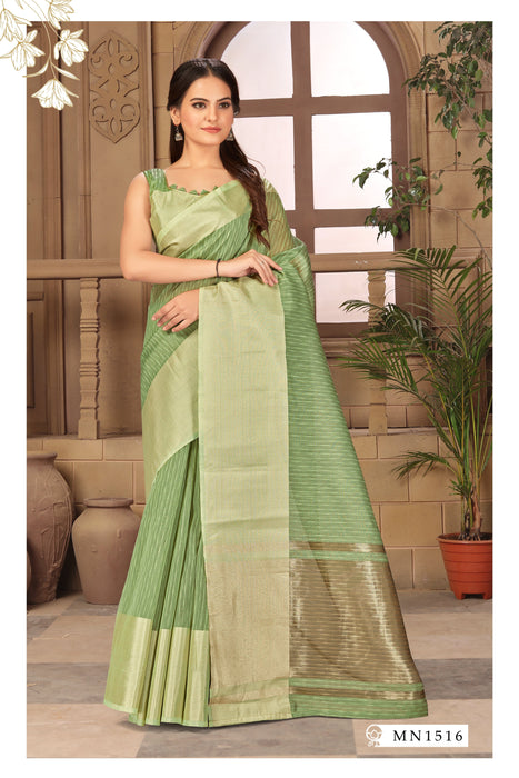 3 Stage Green Silk Saree Green Blouse Sarees hitesh 