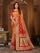 3stage Yellow Poly Silk Red Blouse Sarees hitesh 