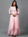 Light Pink Embroidered Kurta in Cold shoulder and Pallazo Ruchi Fashion XS 