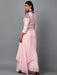 Light Pink Embroidered Kurta in Cold shoulder and Pallazo Ruchi Fashion 