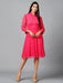 Women's Pink Chiiffon Casual Midi Dress Clothing Ruchi Fashion XS 