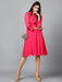 Women's Pink Chiiffon Casual Midi Dress Clothing Ruchi Fashion S 