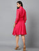 Women's Pink Chiiffon Casual Midi Dress Clothing Ruchi Fashion L 