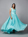 Women's Pleats Drape Georgette Party/ Evening Gown in Blue Clothing Ruchi Fashion XL 