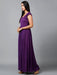 Women's Drape Chiffon Party/ Evening/ Gown in Purple Clothing Ruchi Fashion L 