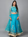 Turquose Blue Gota Patti Lehenga, Choli and Dupatta set Clothing Ruchi Fashion S 