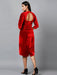 Red Velvet Drape Party Dress Clothing Ruchi Fashion XL 