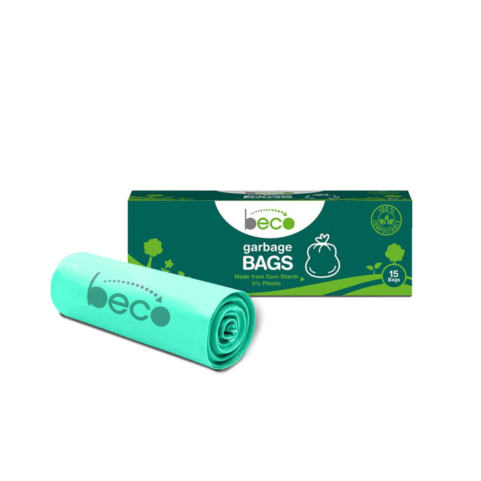 Beco Compostable Medium 19 X 21 Inches Garbage Bags/Trash Bags/Dustbin Bags 15 Pieces - Pack of 3 Garbage Bags Ecosattva 