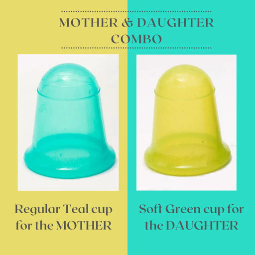 Stonesoup Menstrual Cup Mom and Daughter Combo- Blue and Green Cup Menstrual Cups Stone Soup 