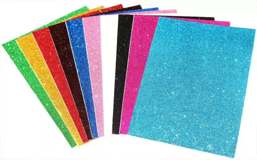 nawani EVA Glitter Foam Sheets A4 Size for Arts and Crafts, Scrapbook -Pack of 10. Felt Sheet (10 cm x 15 cm) Arts and Crafts Nawani Enterprises 