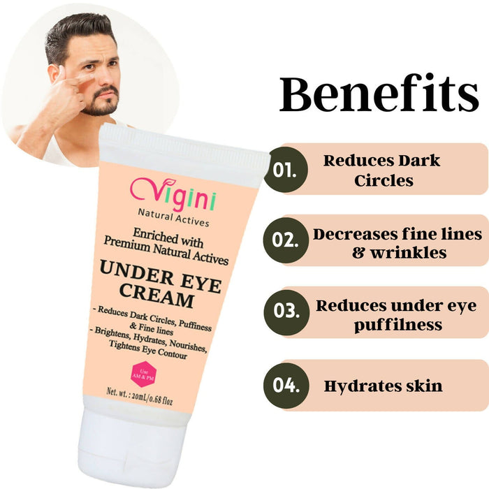 Vigini Under Eye Lift Bye Bye Dark Circle Wrinkles Puffiness Fine Lines Removal Gel Cream Radiant Boosting Men Women 20g health & wellness Global Medicare Inc 