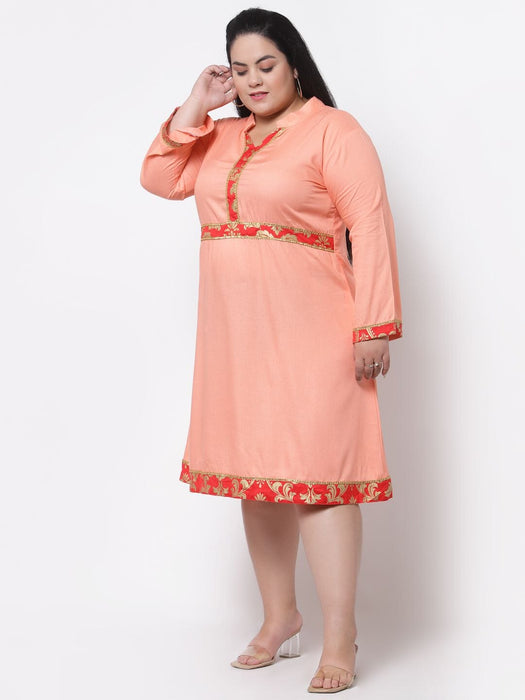FAZZN Plus Size Bawa Colour Full Sleeves Dress Dresses Haul Chic 