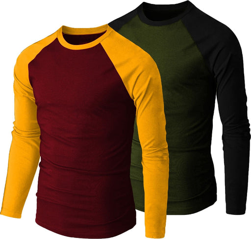 THE BLAZZE Men's Raglan Full Sleeve T-Shirts for Men(Combo_05) t-shirt JOTHI TEXTILES 