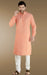 Peach Kurta Pyjama Bottom Style Churidar With Weaving Cube Effect Apparel & Accessories Roopkashish 