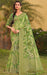 Designer Party Wear Digital Print WeavingOrganza Multicolour Saree And Digital Print Green Weaving Blouse Material Roopkashish 